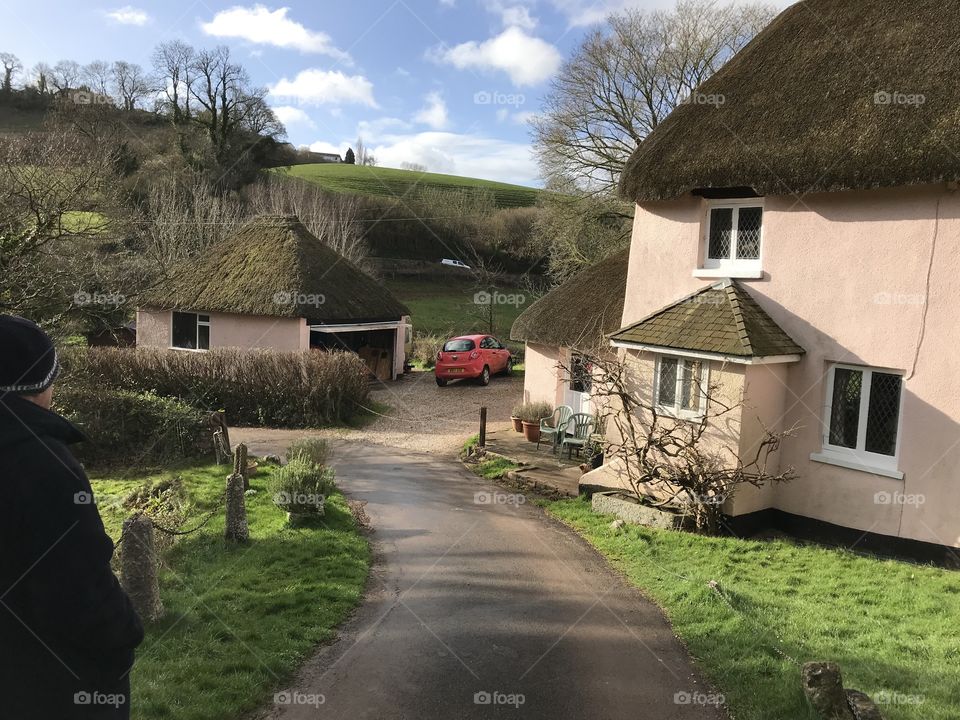 Chocolate box village beauty even in the winter season. Devon countryside at its very best.