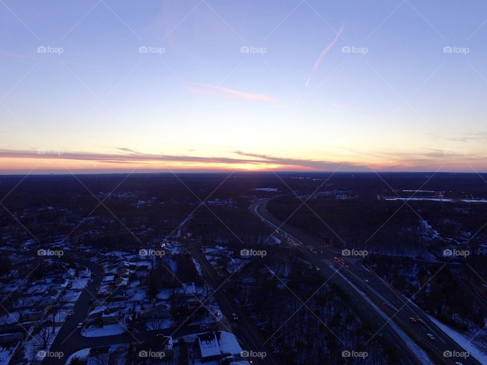 Drone footage: LI Sunset