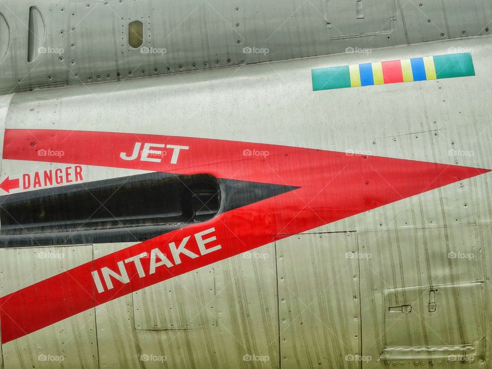 Aircraft Jet Engine Intake. Detail Of Jet Engine Air Intake On A Fighter Aircraft