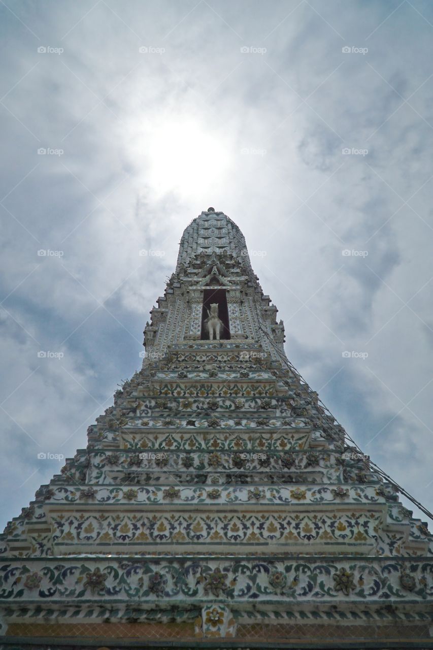 tower of wat arun temple in bangkok thailand