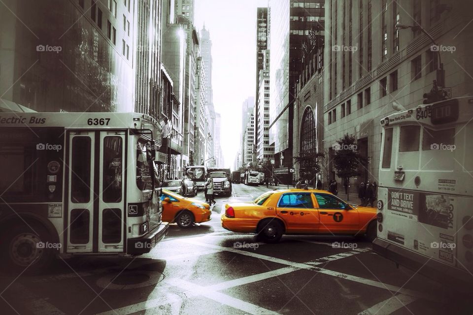 Yellow cab at Manhattan 