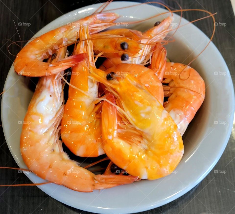 Delicious sea food shrimp dishes