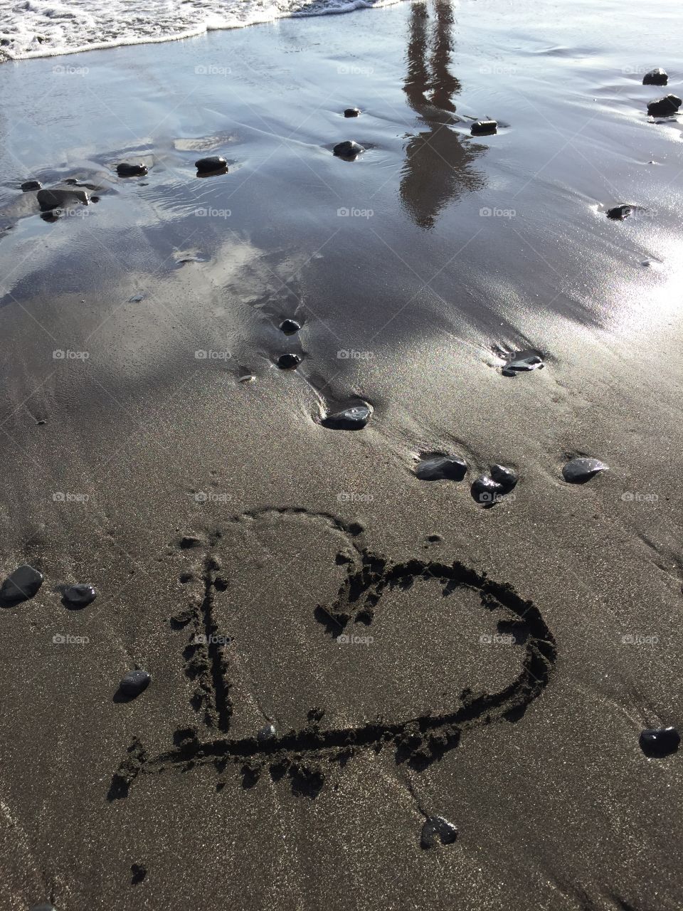 Heart shape on sand
