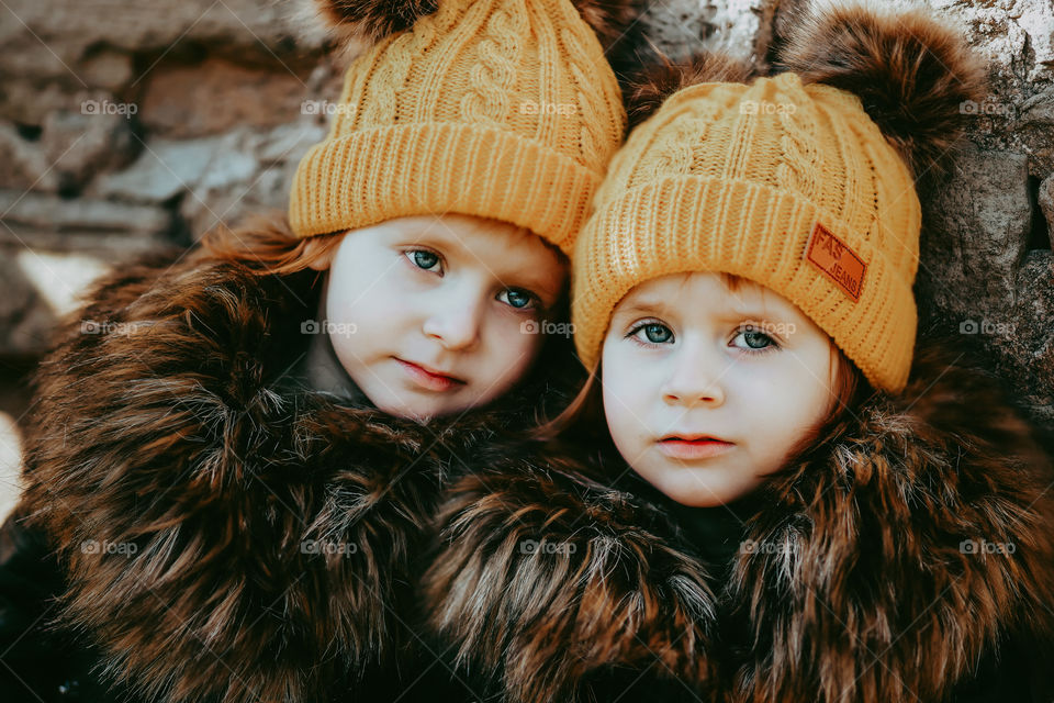 Sisters. Twins. Girl. Baby.