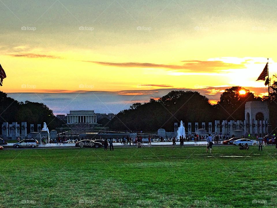 Golden hour in DC. Golden hour at the Lincoln Memorial in Washington, D.C. 