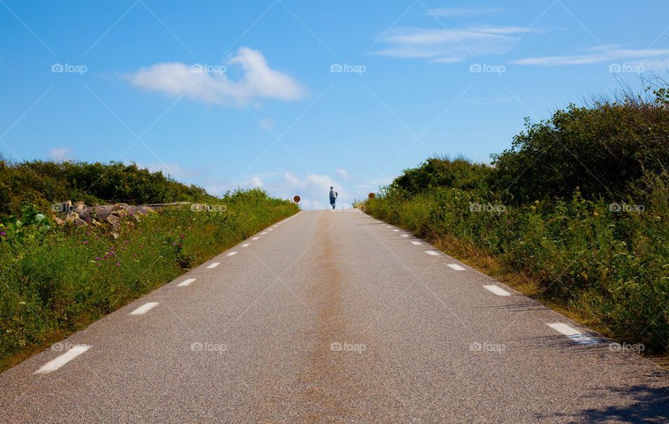 Old man out walking