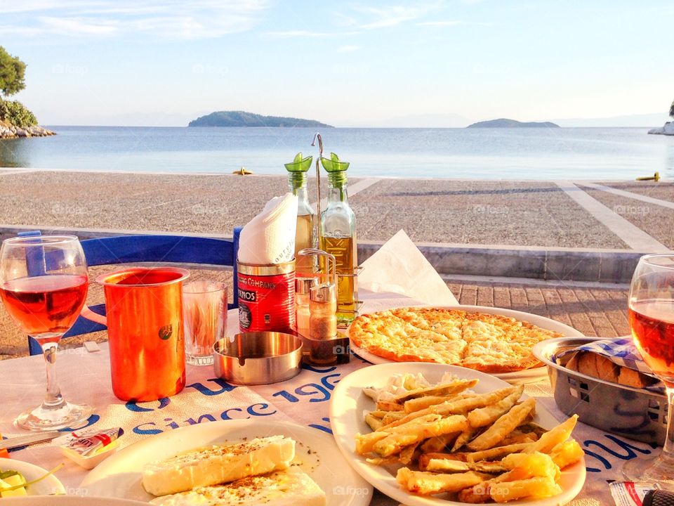 Dining by the sea