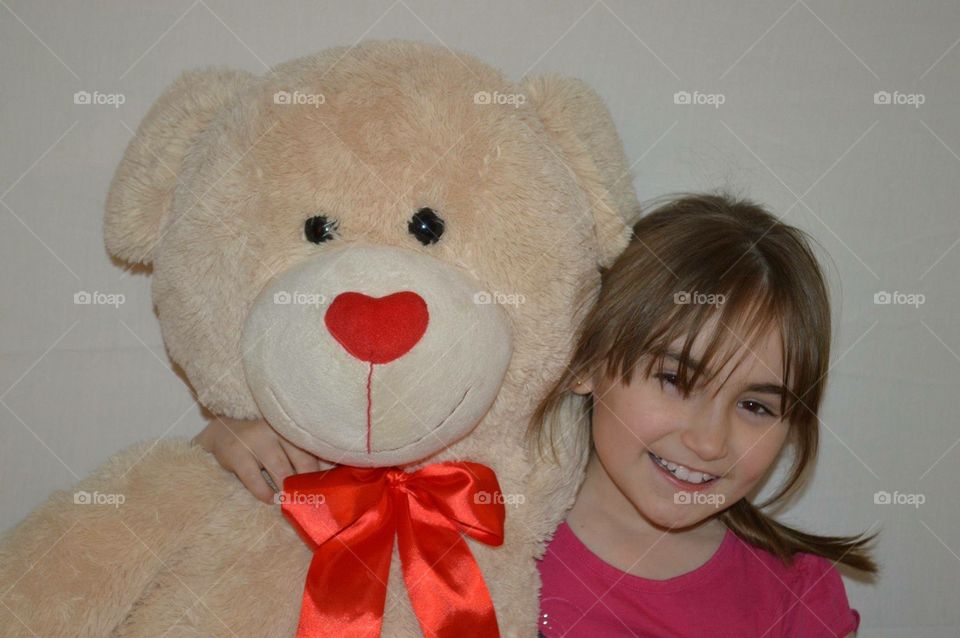 Daughter and teddy