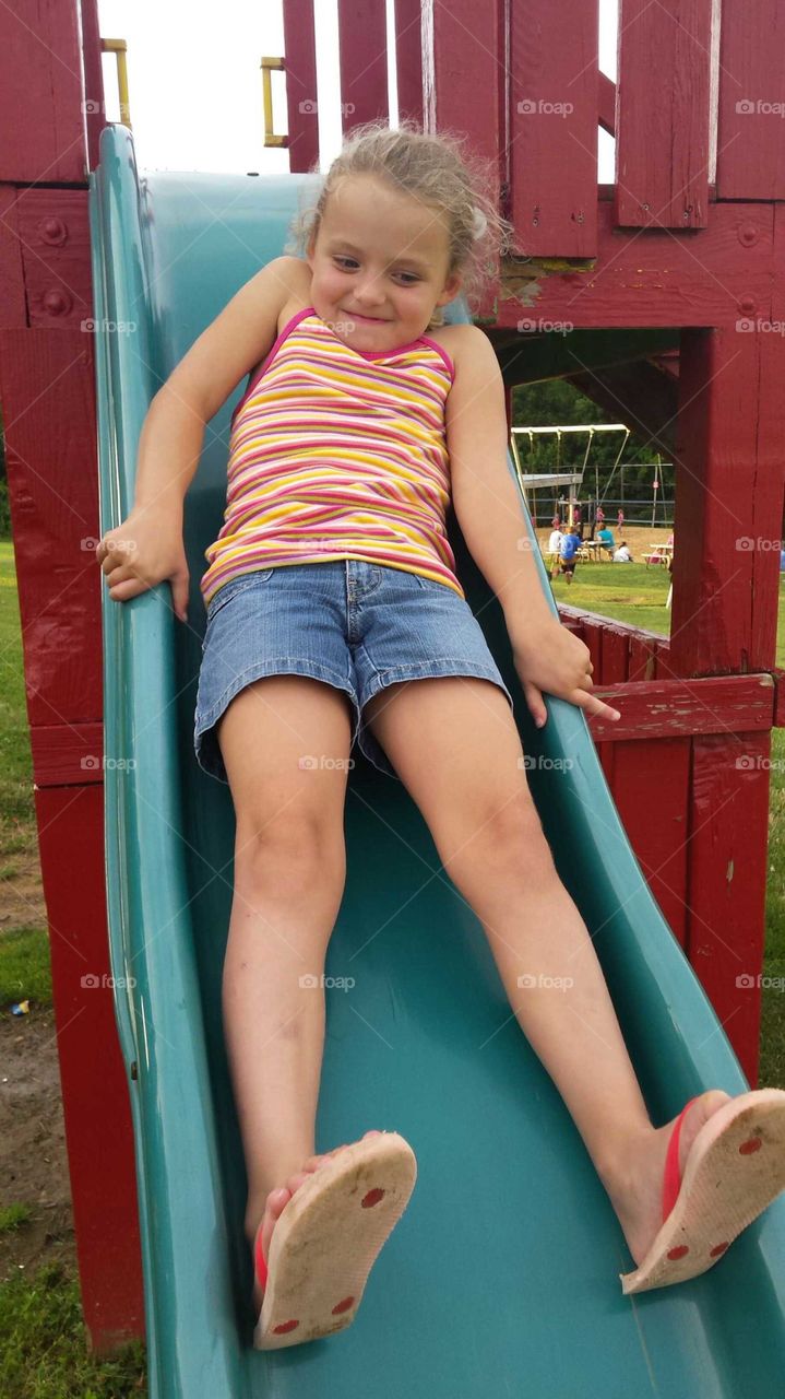 Girl on Slide