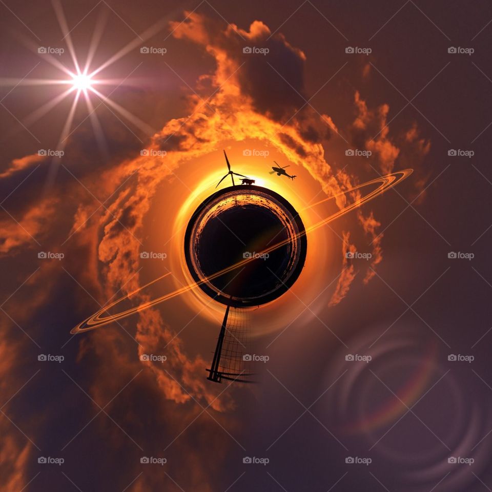 Little world during sunset 