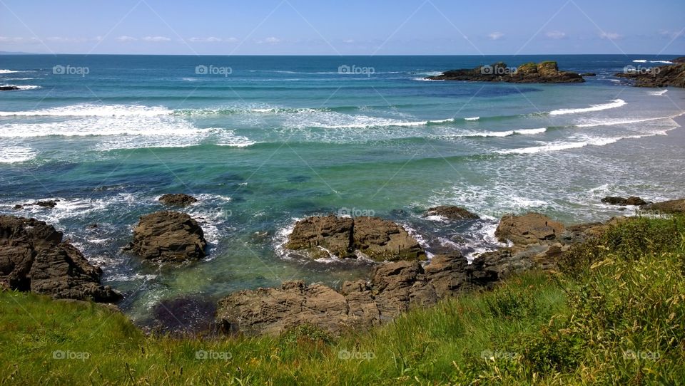 Beach in Tapia de Casariego. Landscape of the beach in Tapia de Casariego, Cantabrian Coast, Asturias - Spain