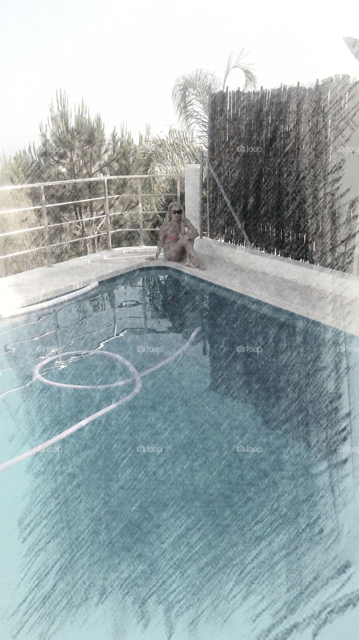 Summer day by the pool