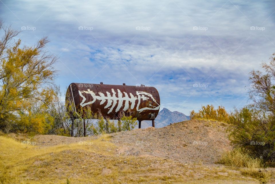 Water tank in the desert