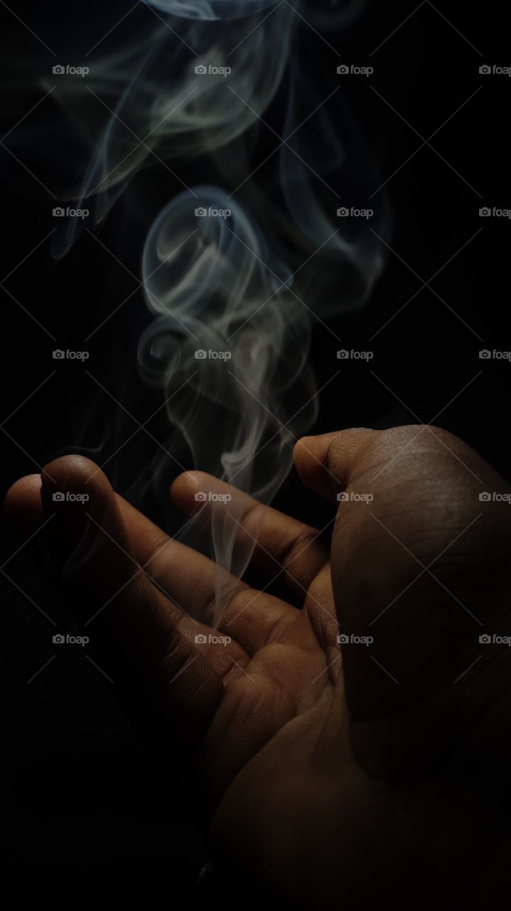 Smoke from hands