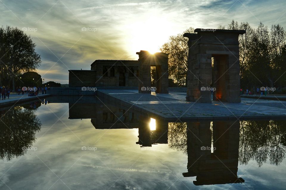Temple of Debod, Madrid. Ancient Egyptian temple in Madrid, Spain