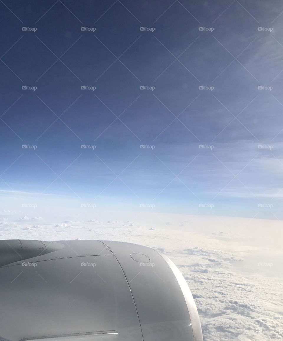 View of clouds from airplane 