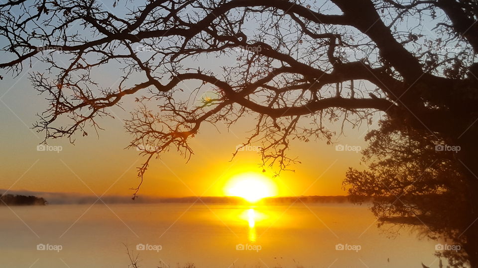 Sunrise  Over Lake Thunderbird Norman Oklahoma