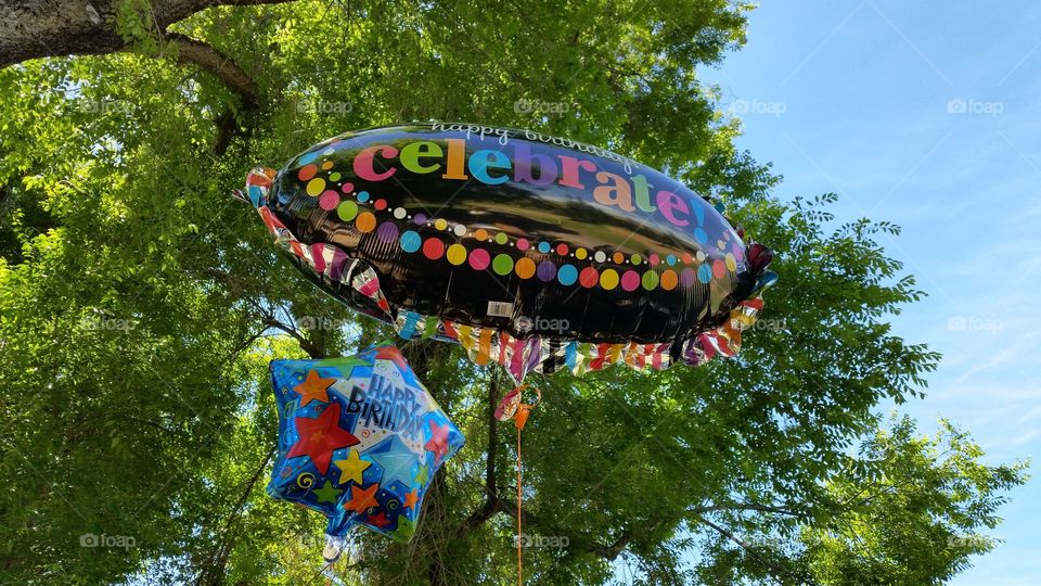 Birthday Ballons, outdoors