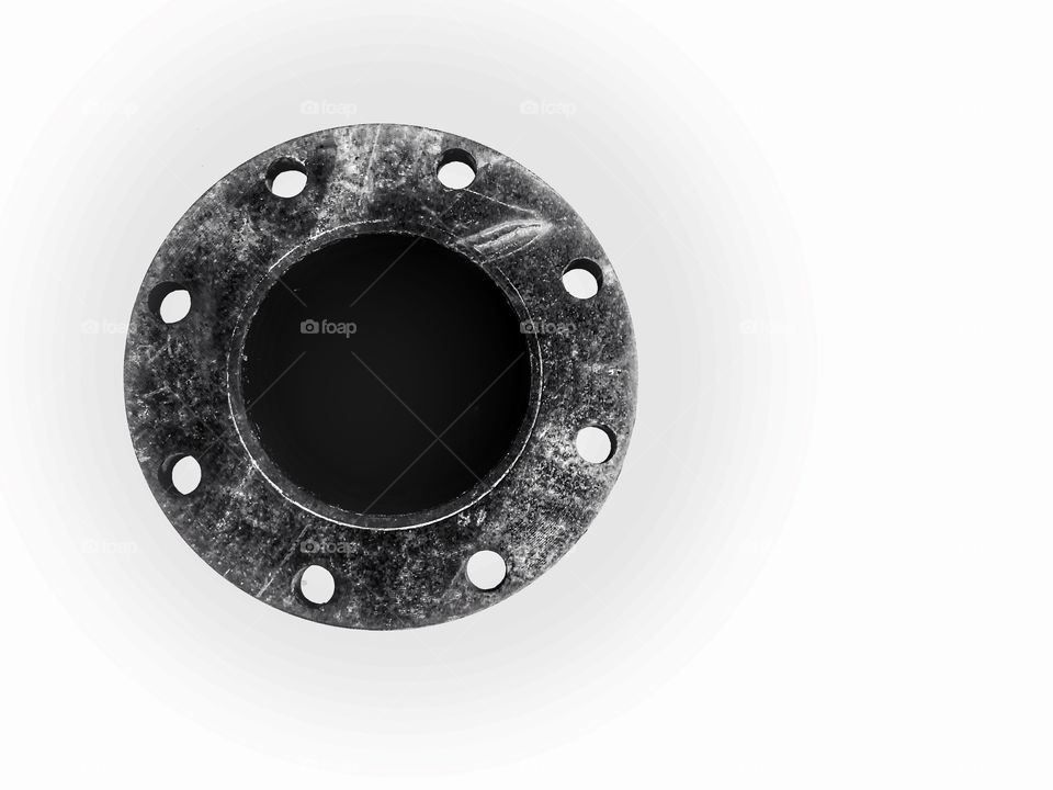 Pipe flange on white background 