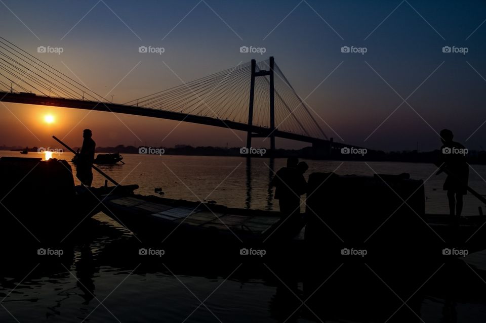 #sunset at princep ghat in Kolkata, India