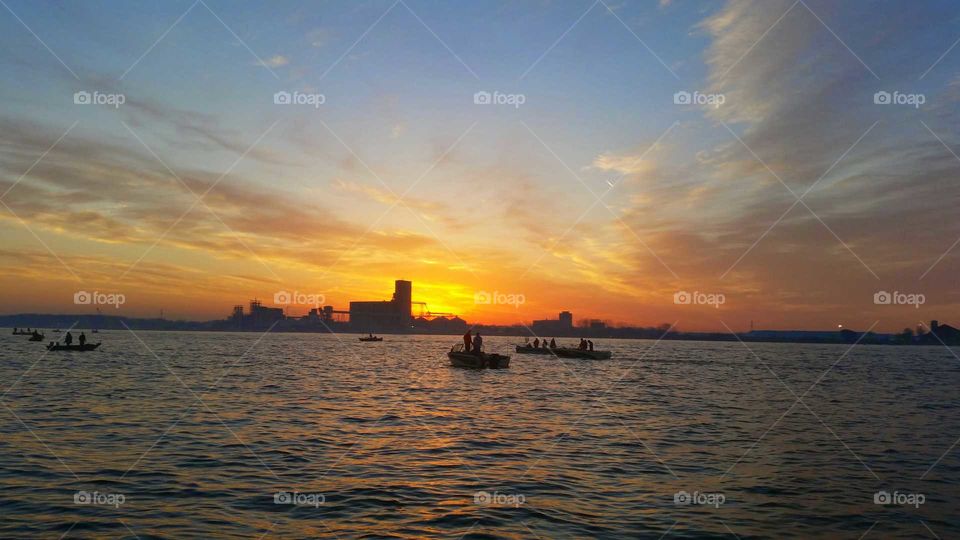 Sunrise on the Detroit  River