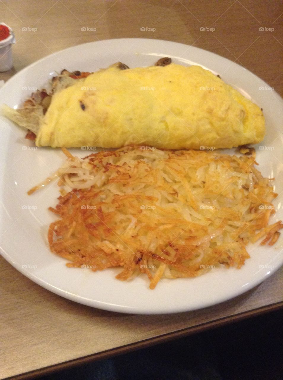 Hash browns and omelette 