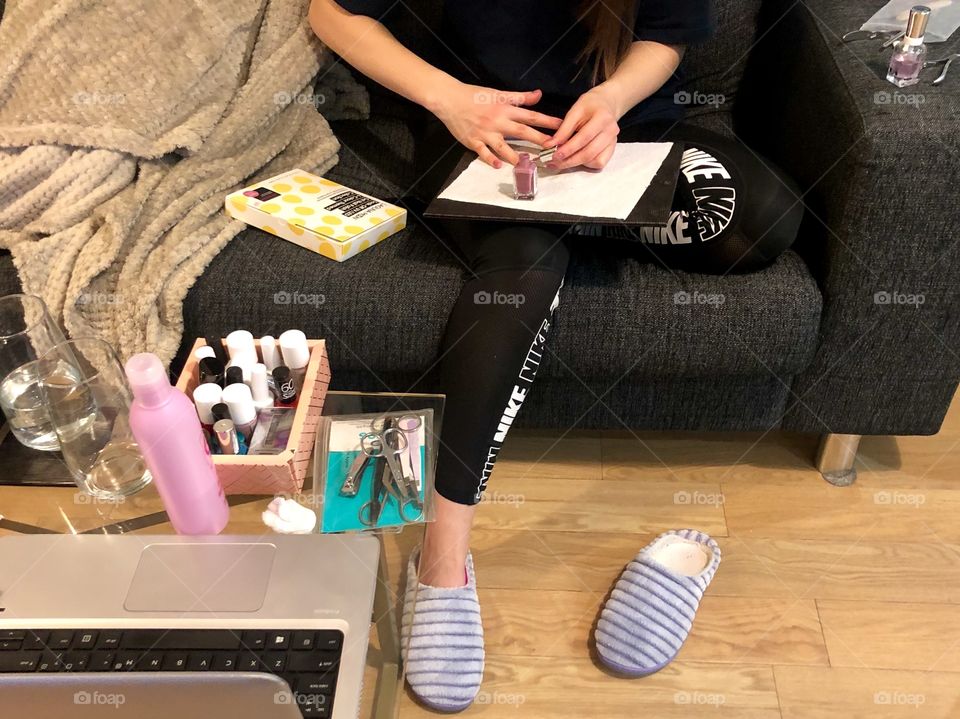 Manicure at home. After training and beauty care