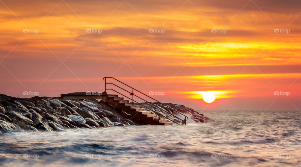 Sunset, Water, Dawn, Sea, Beach