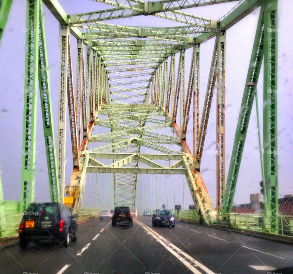 Runcorn bridge in the rain