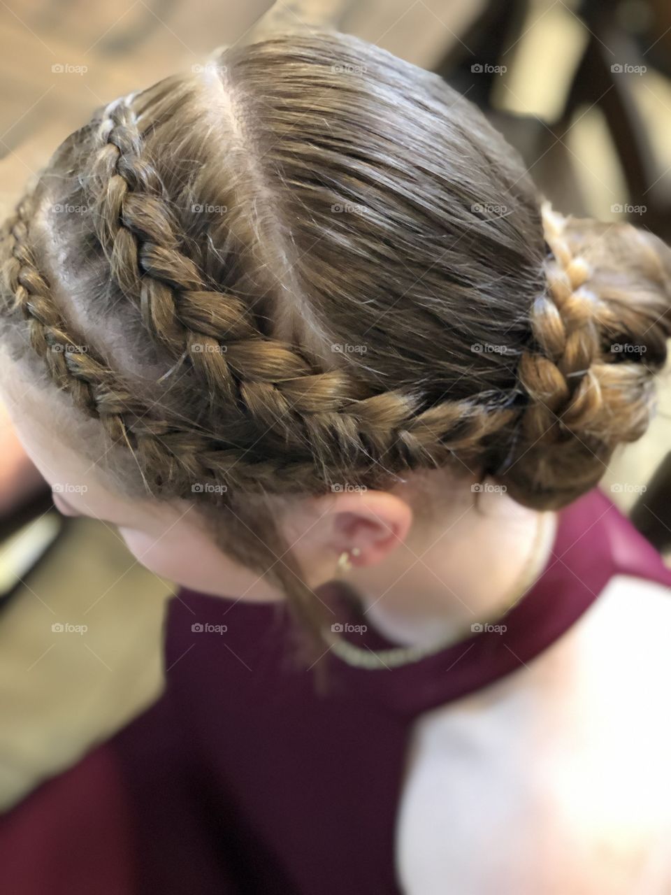 Young woman hair model ready for prom