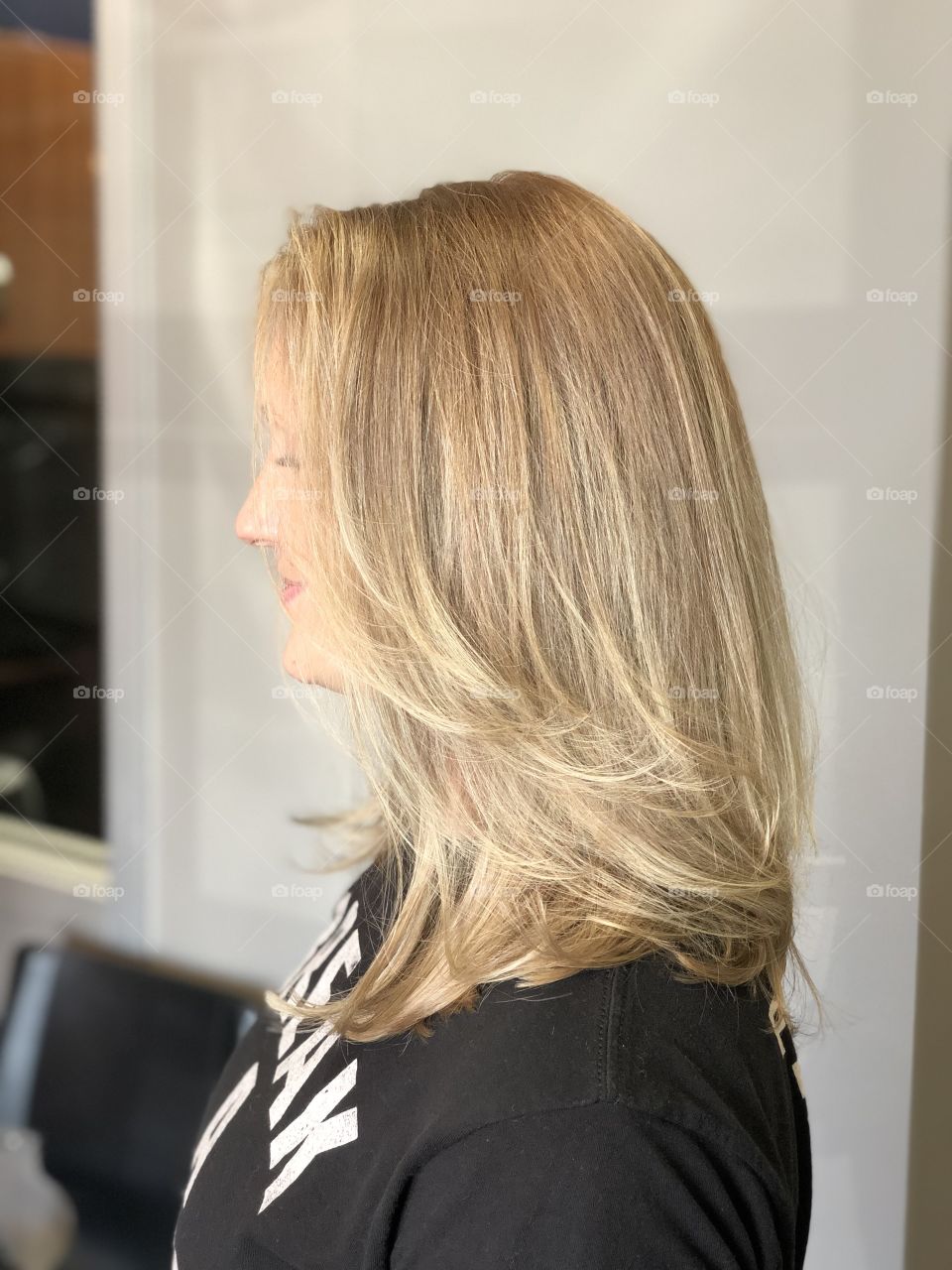 Blonde highlights with layers