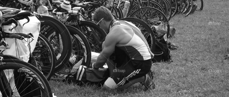 Young man preparing for competition