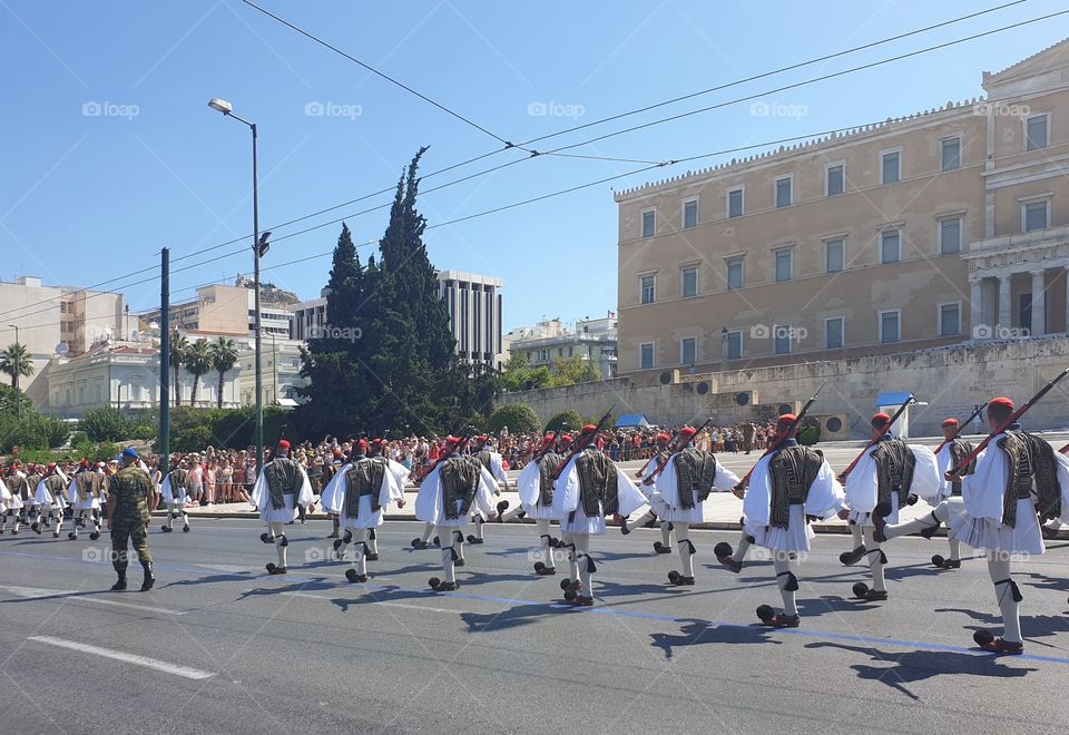 Changing of the Guard on Syntagma Square in Athens, Greece
