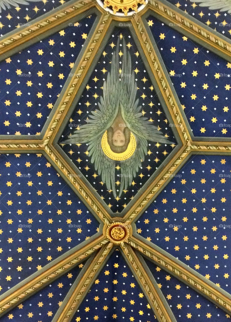 Palace ceiling.. A zenital caption in Borgia's palace, Valencia.
