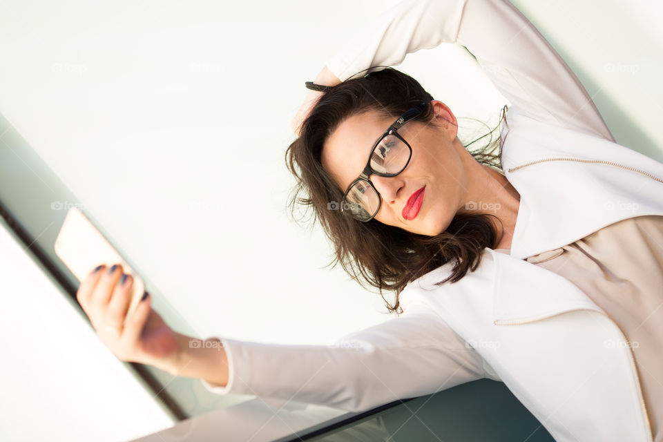 Woman taking selfie