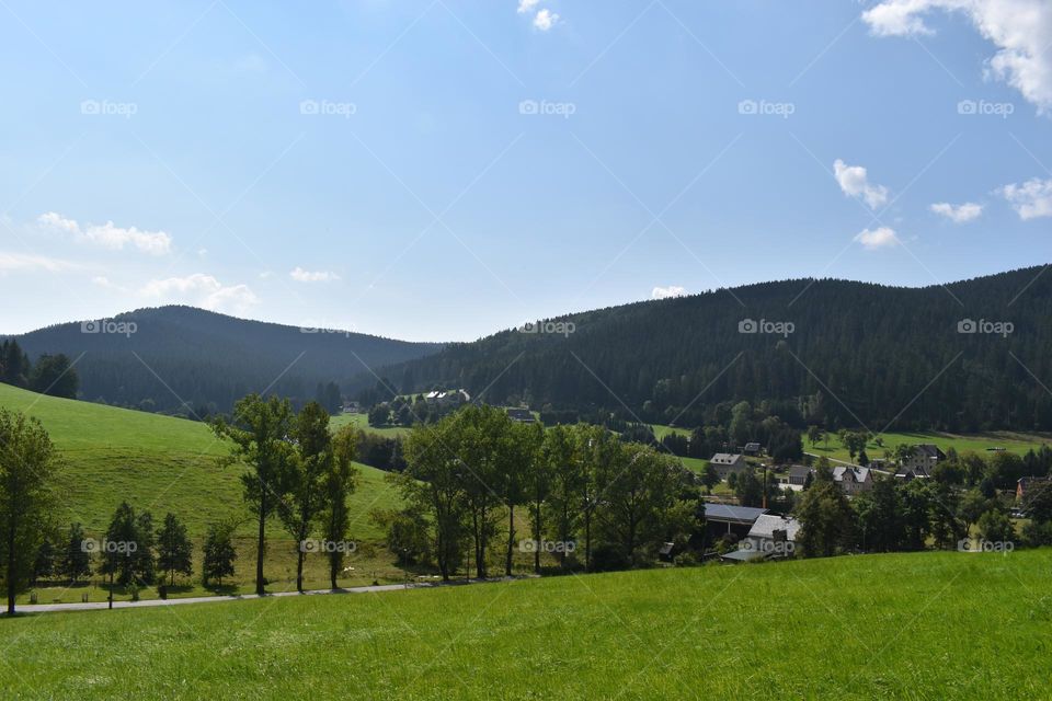 Relaxing on a meadow with a beautiful view
