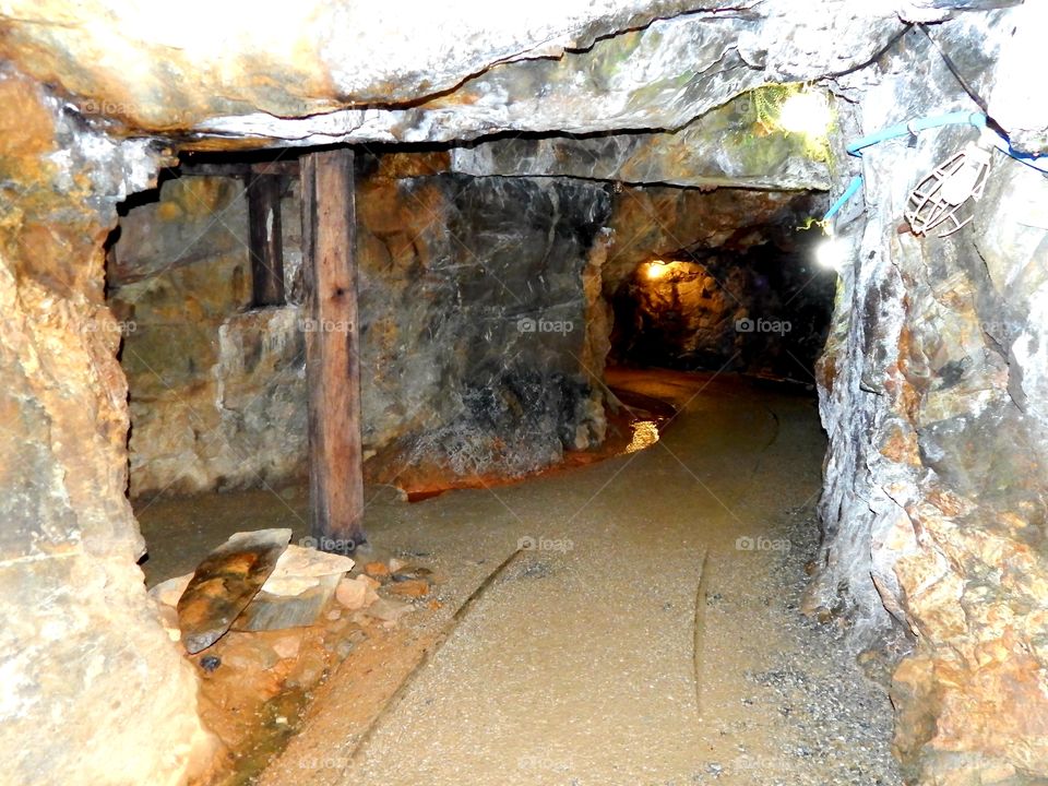 inside the mine tunnels at Consolidated Gold Mine in Georgia