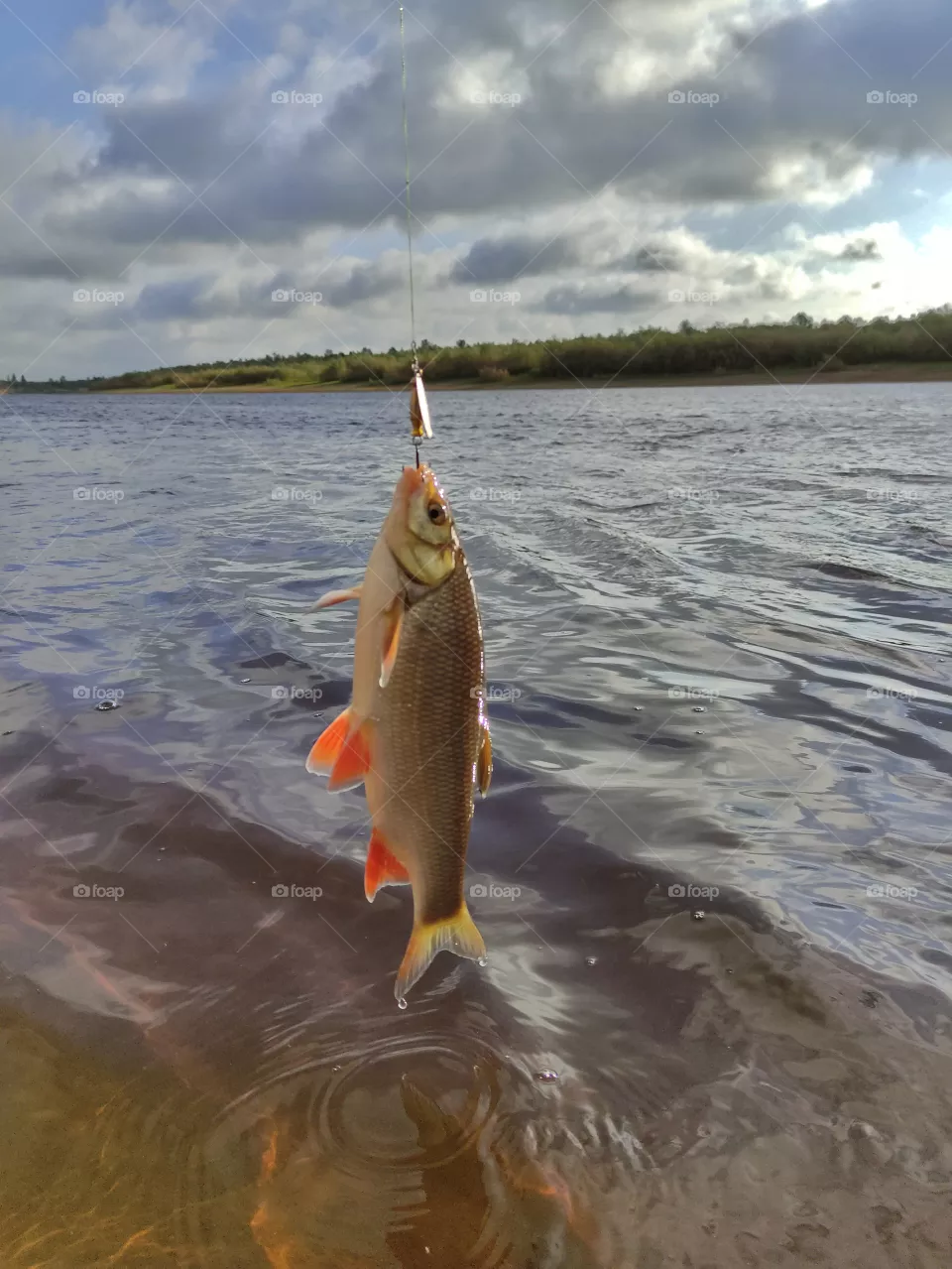 Fishing on the river.