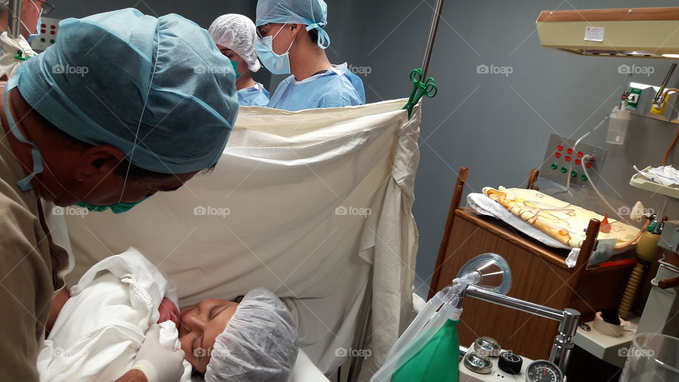 That's me on surgery with my new born baby girl!