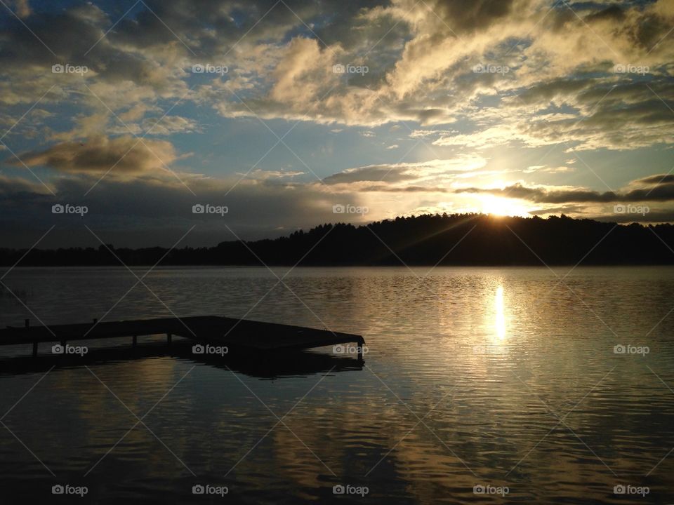 Sunrise over the lake Poland mazury 