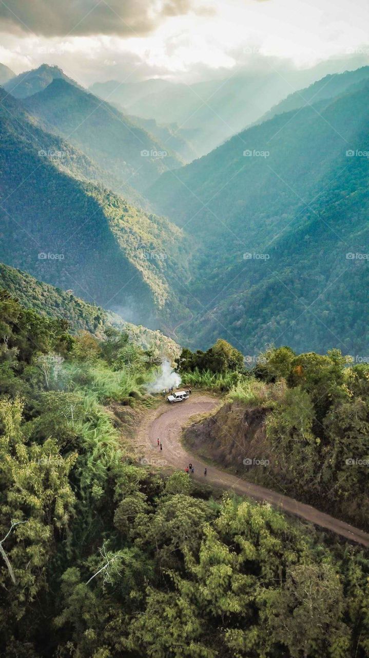 Trans mountainous road in Papua