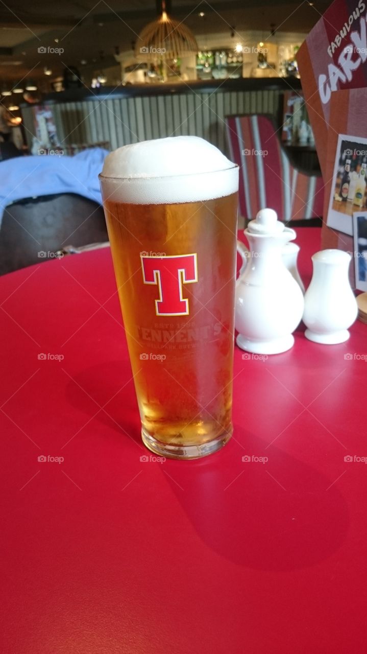Pint of Tennants lager
