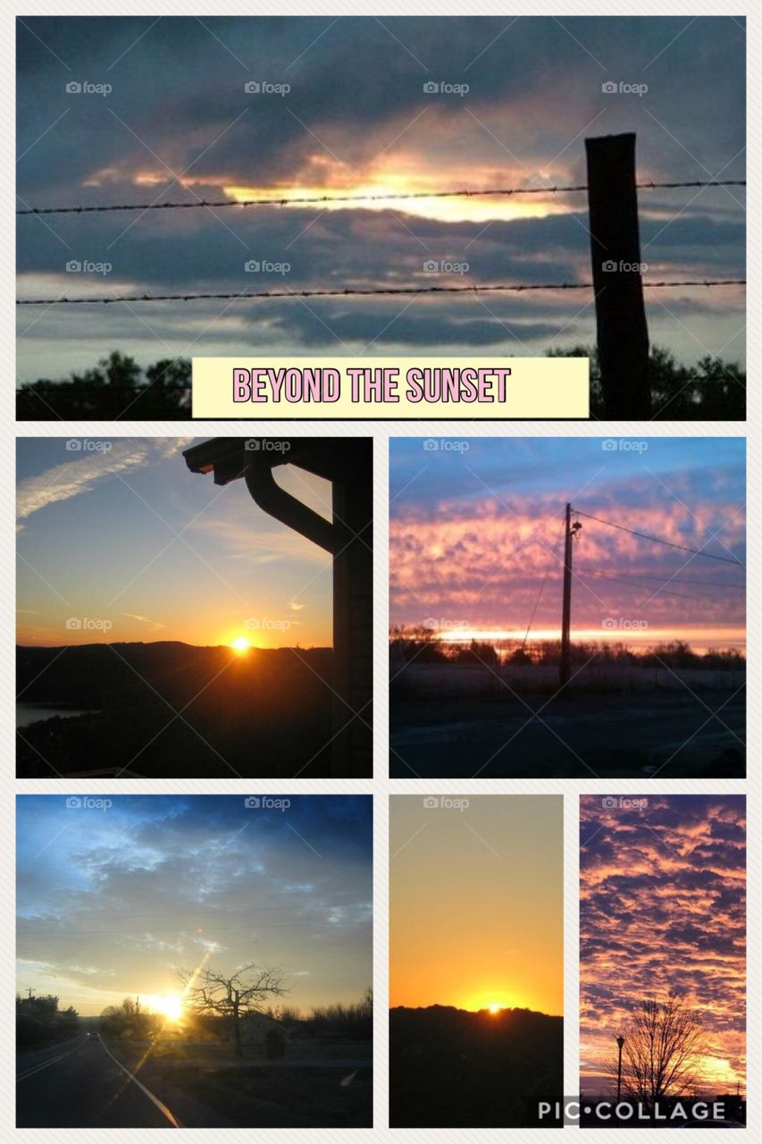 A collage of sunsets.