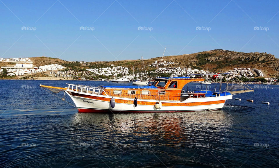 sky sea boat ocean wood by angeljack