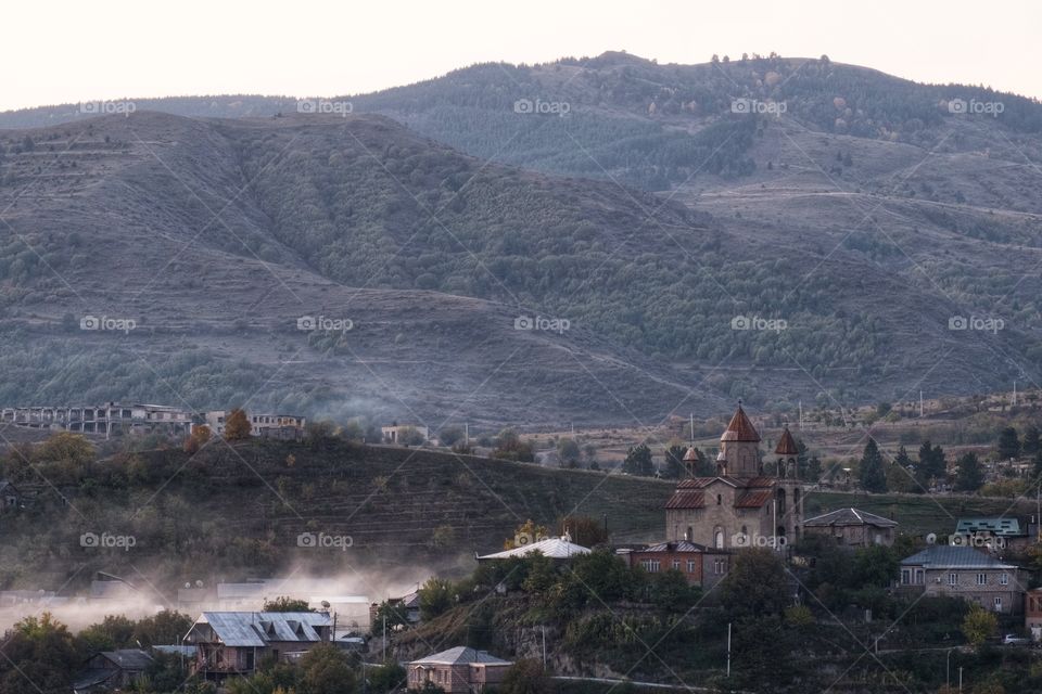 Beautiful landscape in morning moment in Georgia countryside