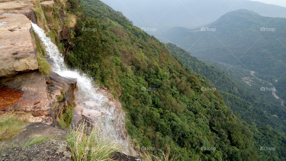 Beautiful waterfall in India.. Hills and mountains