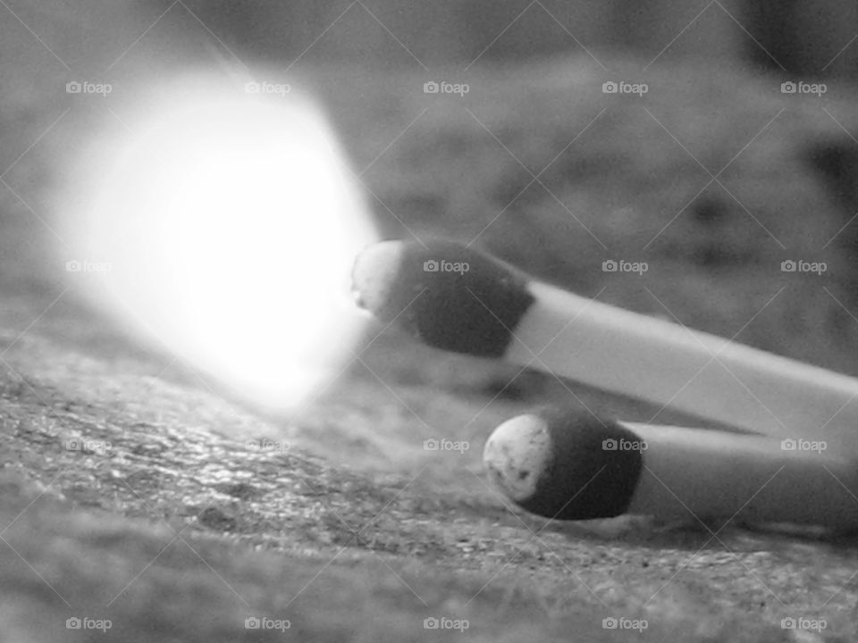 Macro pic of a match being lit