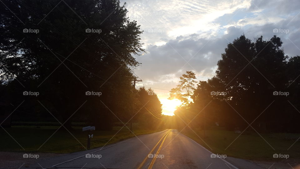 Road, No Person, Dawn, Street, Landscape