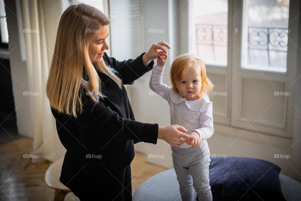 Mom and baby, family fun