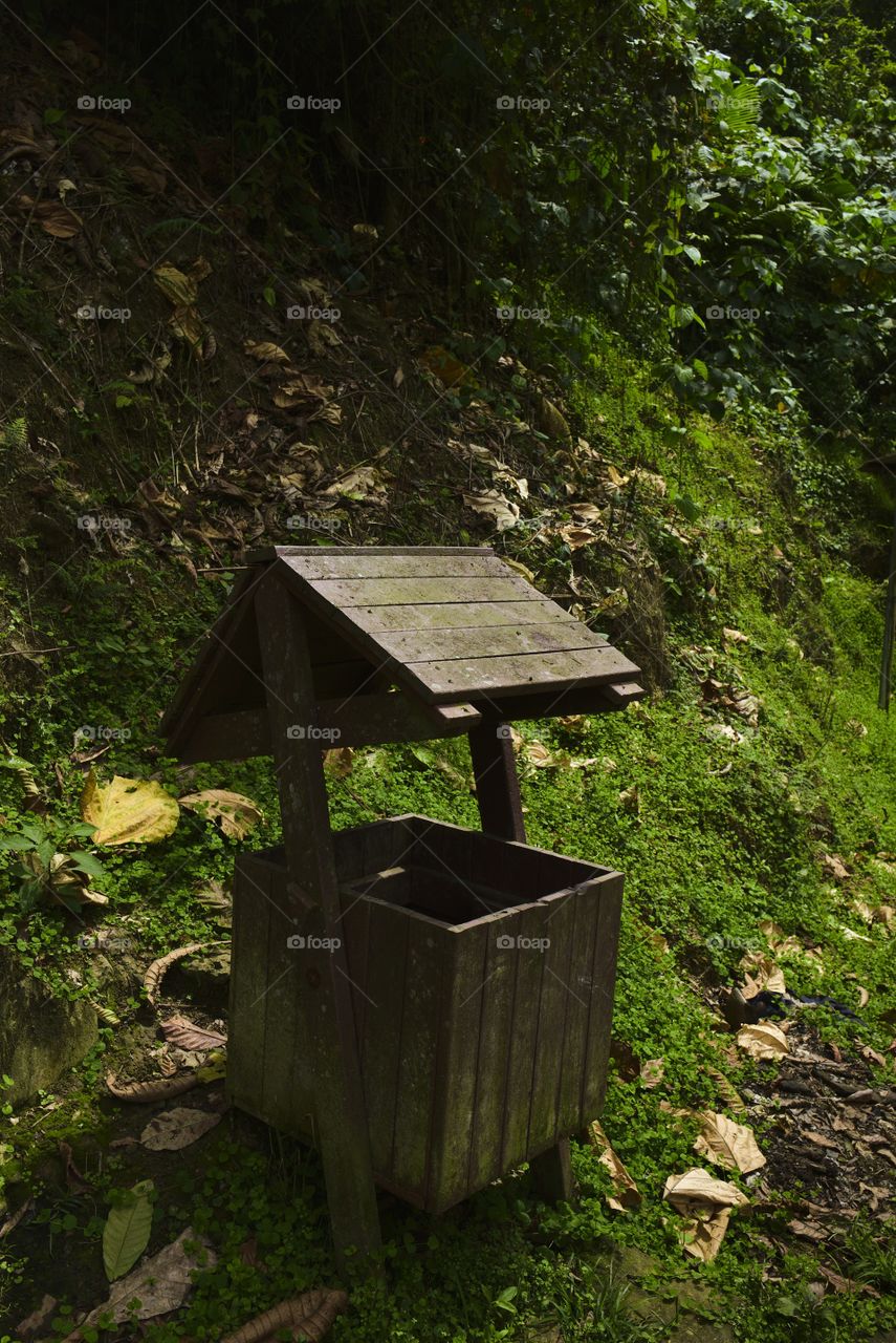 Wooden garbage dump in Ecuador's mountains